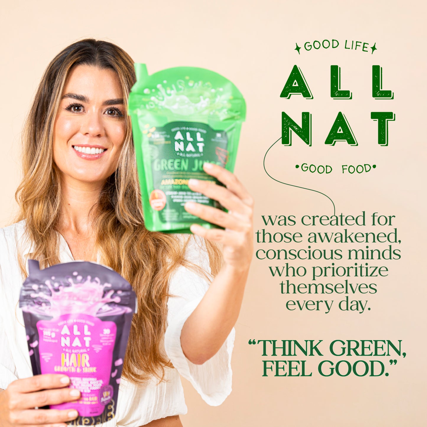 ALL NAT Super Greens Powder | Green Juice with 38 Superfoods, 11 Organic Nutrients, Amazonian Antioxidants | Gut Health, Detox & Immunity | Vegan, No Sugar – 30 Servings