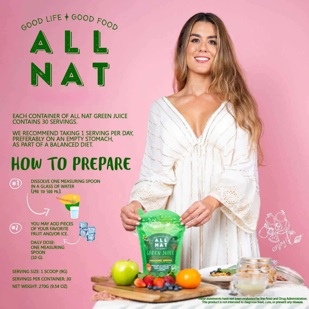 ALL NAT Detox Green Juice Superfood Mix with 38 Ingredients & Amazonic Greens.