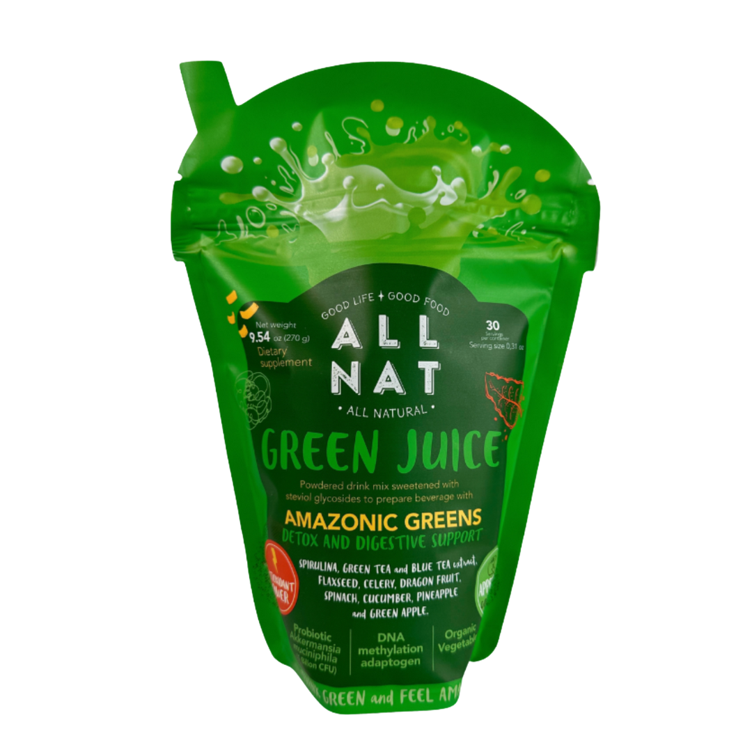 ALL NAT Detox Green Juice Superfood Mix with 38 Ingredients & Amazonic Greens.