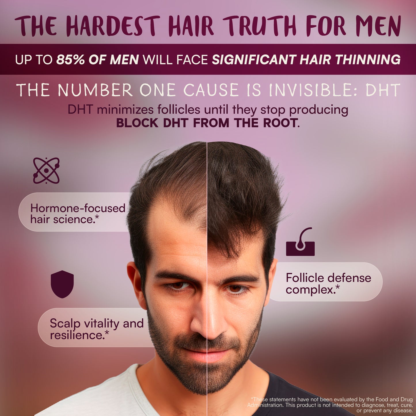 ALL NAT HAIR GROWTH & SHINE™ | 4D Bioformula Drink with 22 Active Ingredients | Blocks DHT, Strengthens Follicles, Restores Shine & Prevents Graying | For Women & Men.