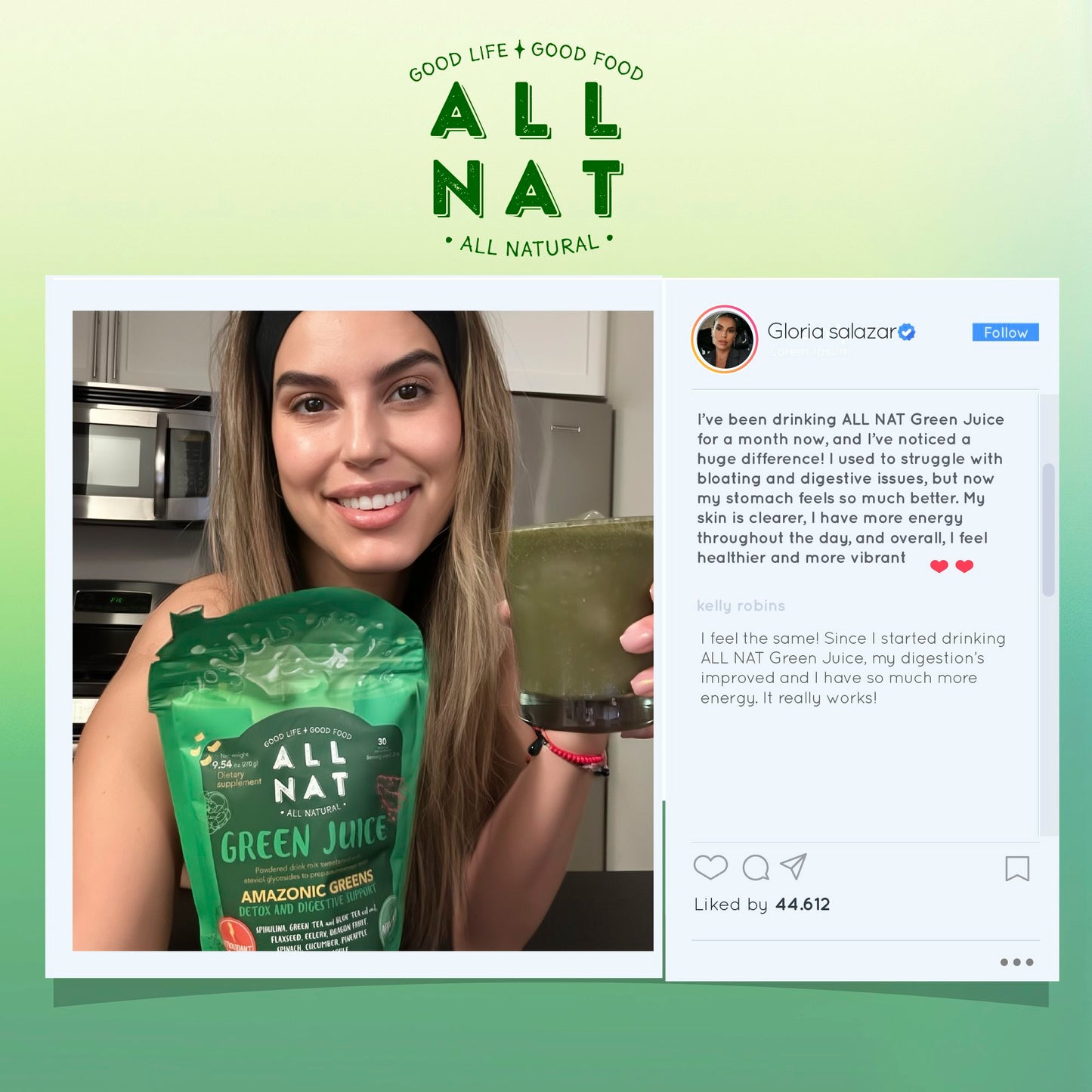 ALL NAT Detox Green Juice Superfood Mix with 38 Ingredients & Amazonic Greens.