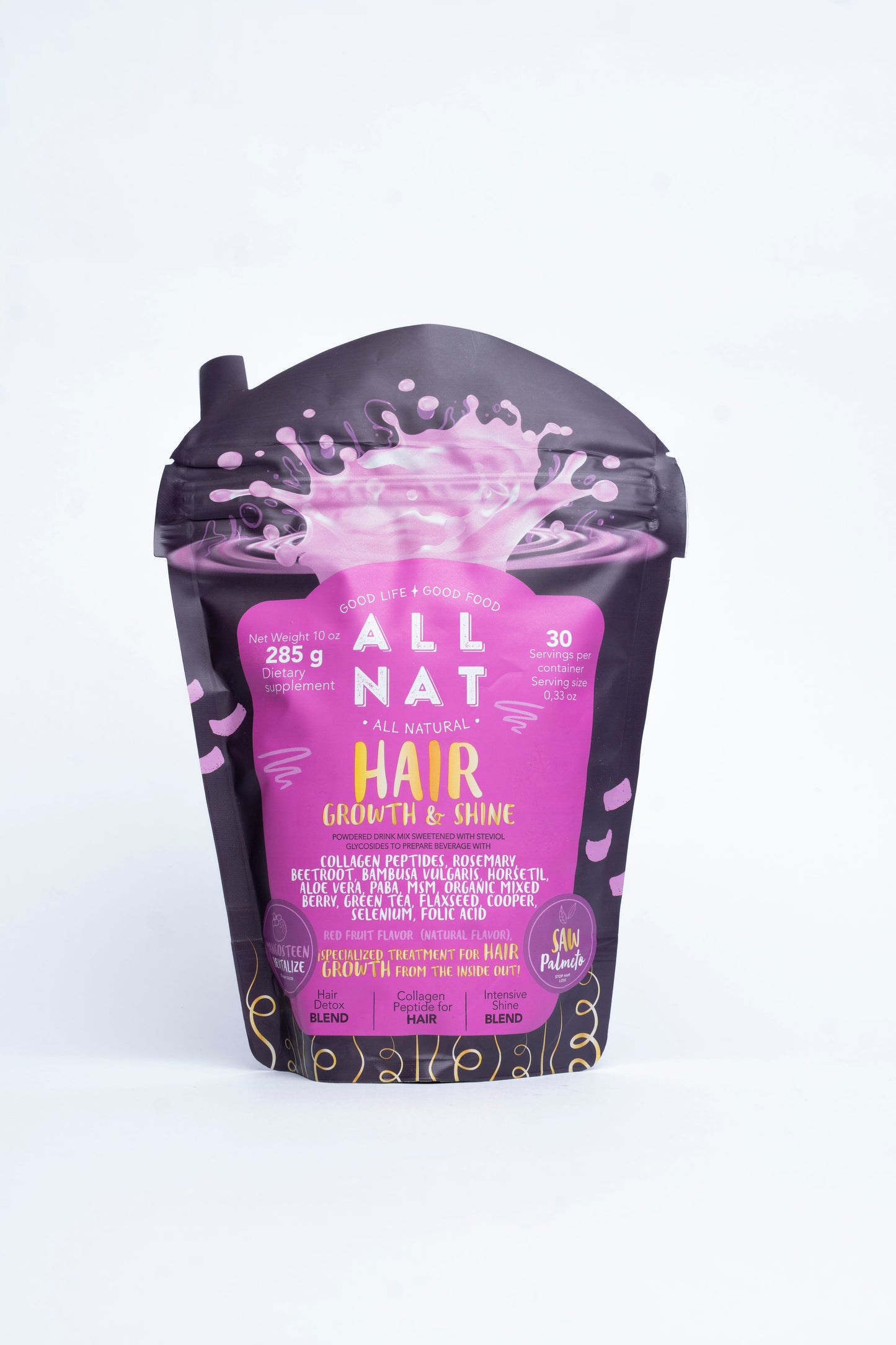 ALLNAT HAIR GROWTH & SHINE– Nutritional Hair Formula (30-Day Supply)   Growth • Strength • Thickness • Shine | Natural Powder Drink |