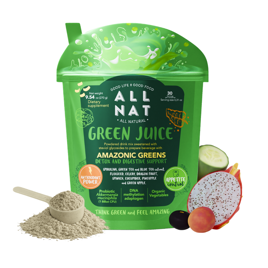 ALL NAT Green Juice - Advanced Superfood Powder with Akkermansia (GLP-1 Support) & DNA Methylation Adaptogens